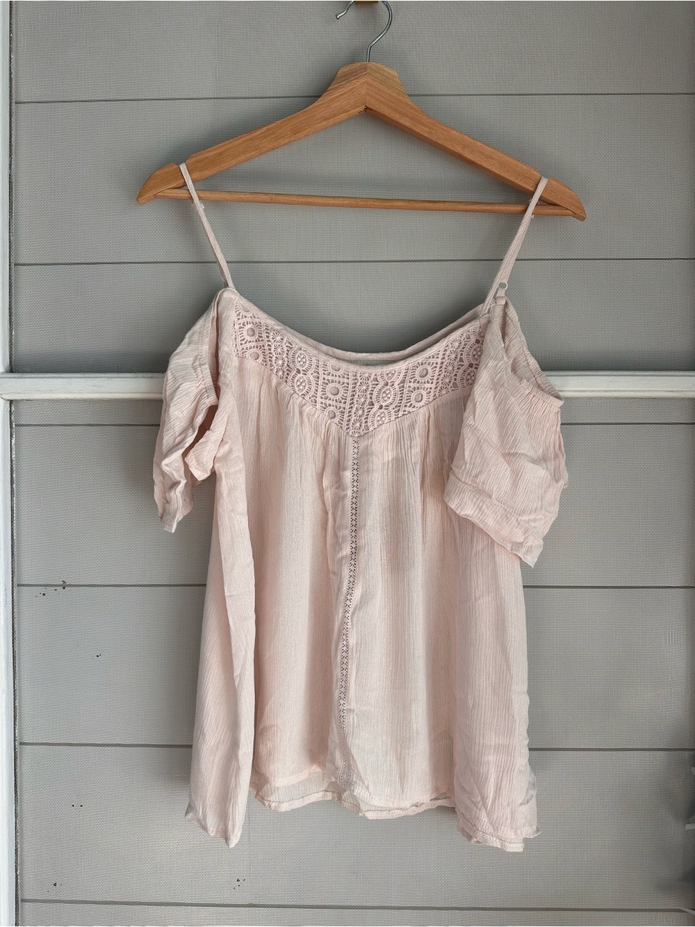 Love Brand Blush Pink Lace Trimmed Top - Picture 3 of 8